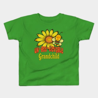 Unbelievable Grandchild Sunflowers and Bees Kids T-Shirt